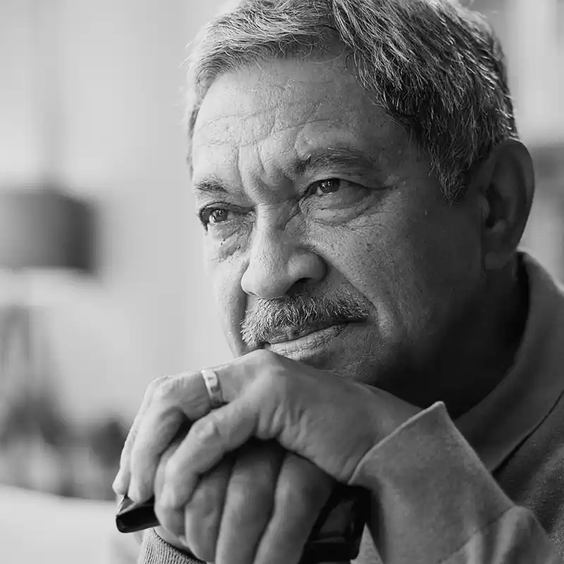 Pensive elderly man